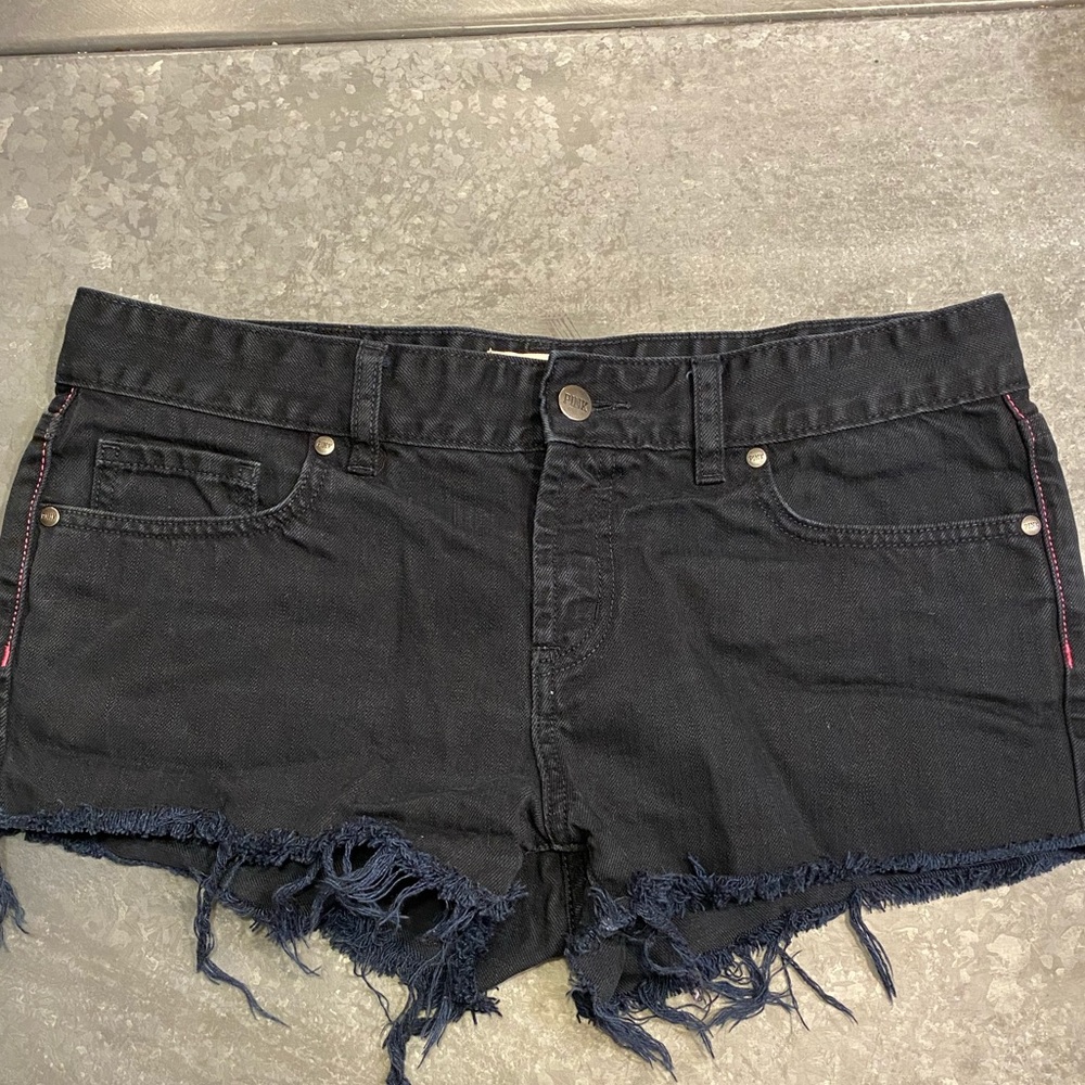dark navy PINK cutoff shorts